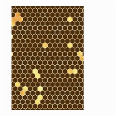 Gold Honeycomb On Brown Small Garden Flag (two Sides) by Angelandspot