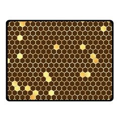 Gold Honeycomb On Brown Double Sided Fleece Blanket (small)  by Angelandspot