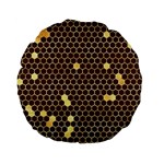 Gold Honeycomb on Brown Standard 15  Premium Flano Round Cushions Front