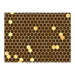 Gold Honeycomb On Brown Double Sided Flano Blanket (mini)  by Angelandspot