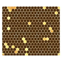 Gold Honeycomb On Brown Double Sided Flano Blanket (small)  by Angelandspot