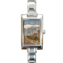 Empty Highway Landscape, La Rioja, Argentina Rectangle Italian Charm Watch by dflcprintsclothing