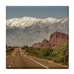 Empty Highway Landscape, La Rioja, Argentina Tile Coaster Front