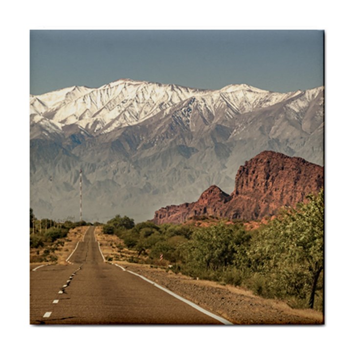 Empty Highway Landscape, La Rioja, Argentina Tile Coaster