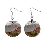 Empty Highway Landscape, La Rioja, Argentina Mini Button Earrings Front