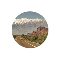 Empty Highway Landscape, La Rioja, Argentina Magnet 3  (round) by dflcprintsclothing