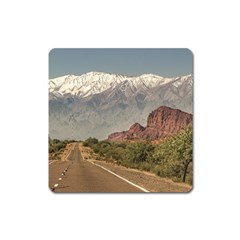 Empty Highway Landscape, La Rioja, Argentina Square Magnet by dflcprintsclothing