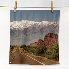 Empty Highway Landscape, La Rioja, Argentina Face Towel by dflcprintsclothing