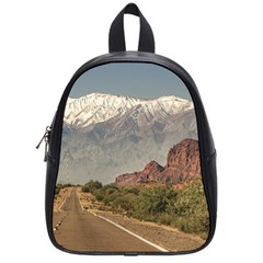 Empty Highway Landscape, La Rioja, Argentina School Bag (small)