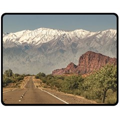 Empty Highway Landscape, La Rioja, Argentina Fleece Blanket (medium) 