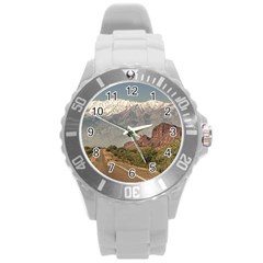 Empty Highway Landscape, La Rioja, Argentina Round Plastic Sport Watch (l) by dflcprintsclothing