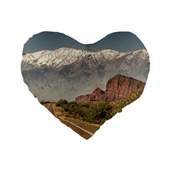 Empty Highway Landscape, La Rioja, Argentina Standard 16  Premium Heart Shape Cushions