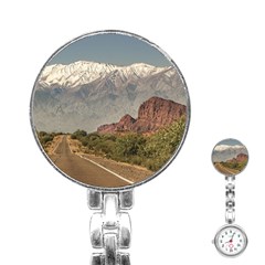 Empty Highway Landscape, La Rioja, Argentina Stainless Steel Nurses Watch by dflcprintsclothing