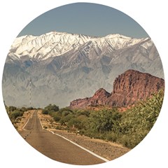 Empty Highway Landscape, La Rioja, Argentina Wooden Bottle Opener (round) by dflcprintsclothing