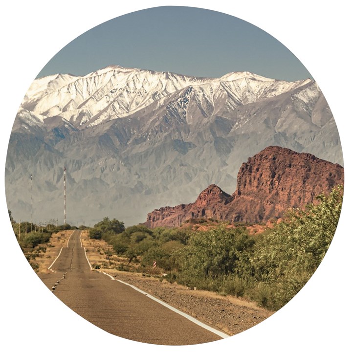 Empty Highway Landscape, La Rioja, Argentina Wooden Bottle Opener (Round)