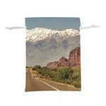 Empty Highway Landscape, La Rioja, Argentina Lightweight Drawstring Pouch (L) Back