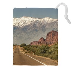 Empty Highway Landscape, La Rioja, Argentina Drawstring Pouch (5xl) by dflcprintsclothing