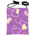 Abstract Purple Pattern Design Shoulder Sling Bag Front