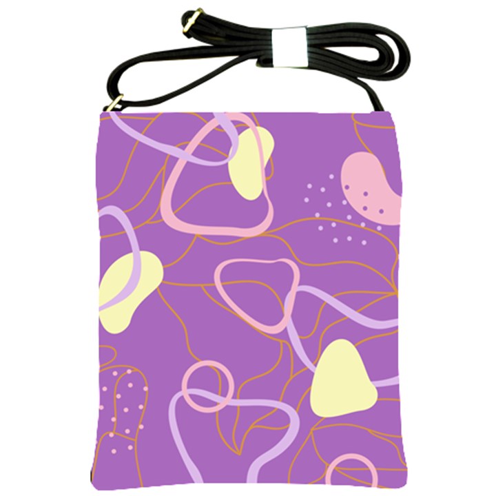 Abstract Purple Pattern Design Shoulder Sling Bag