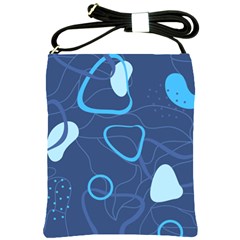 Abstract Blue Pattern Design Shoulder Sling Bag by brightlightarts