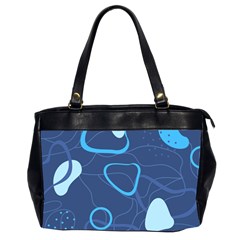 Abstract Blue Pattern Design Oversize Office Handbag (2 Sides)