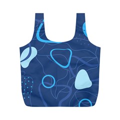 Abstract Blue Pattern Design Full Print Recycle Bag (M)