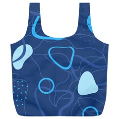 Abstract Blue Pattern Design Full Print Recycle Bag (XL)