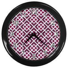 Two Tone Lattice Pattern Wall Clock (black) by kellehco