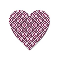 Two Tone Lattice Pattern Heart Magnet