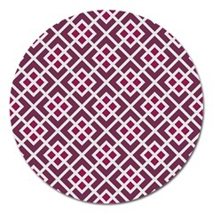 Two Tone Lattice Pattern Magnet 5  (round) by kellehco