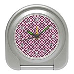 Two Tone Lattice Pattern Travel Alarm Clock Front