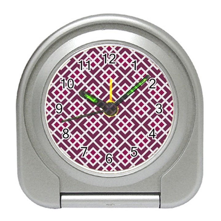 Two Tone Lattice Pattern Travel Alarm Clock