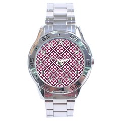 Two Tone Lattice Pattern Stainless Steel Analogue Watch by kellehco