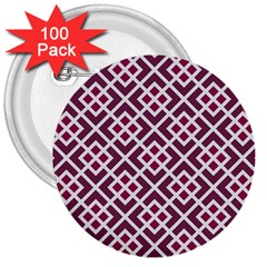 Two Tone Lattice Pattern 3  Buttons (100 Pack)  by kellehco