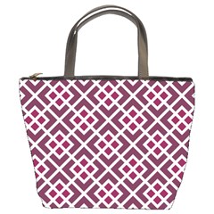 Two Tone Lattice Pattern Bucket Bag by kellehco