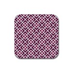 Two Tone Lattice Pattern Rubber Coaster (Square)  Front