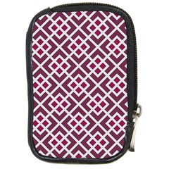 Two Tone Lattice Pattern Compact Camera Leather Case by kellehco