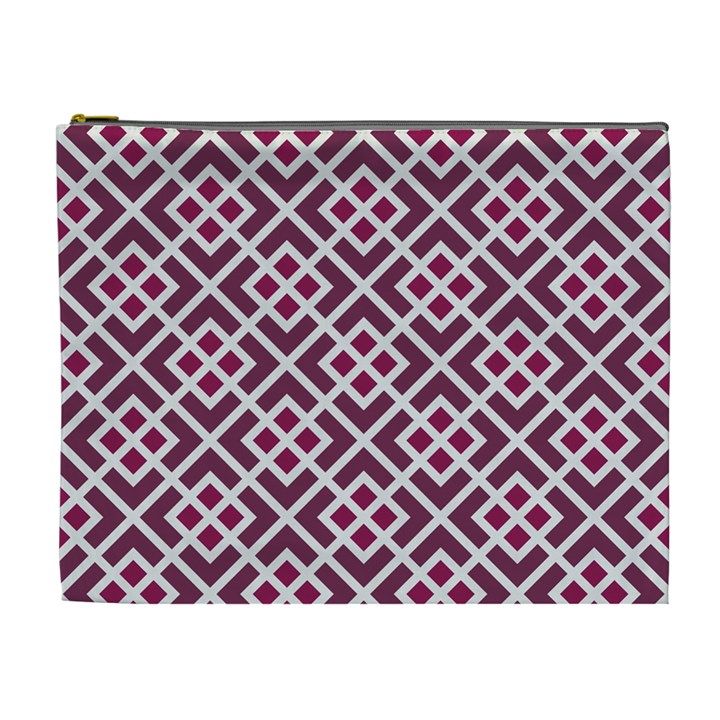 Two Tone Lattice Pattern Cosmetic Bag (XL)