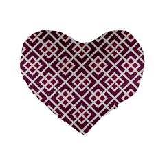 Two Tone Lattice Pattern Standard 16  Premium Heart Shape Cushions by kellehco