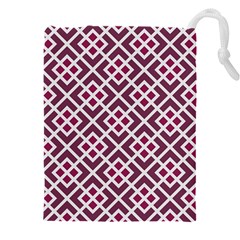 Two Tone Lattice Pattern Drawstring Pouch (5xl) by kellehco