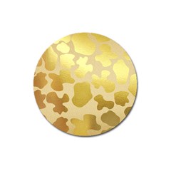 Glam Cow Print Pattern Magnet 3  (round) by kellehco