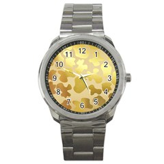 Glam Cow Print Pattern Sport Metal Watch by kellehco