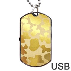 Glam Cow Print Pattern Dog Tag Usb Flash (two Sides) by kellehco