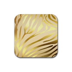 Zebra Rubber Coaster (square)  by kellehco