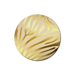 Zebra Rubber Round Coaster (4 Pack)  by kellehco