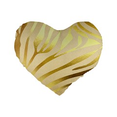 Zebra Standard 16  Premium Flano Heart Shape Cushions by kellehco