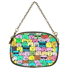 Colorful Cat Lover  Chain Purse (two Sides) by kellehco