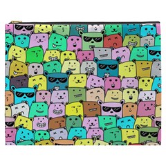 Colorful Cat Lover  Cosmetic Bag (xxxl) by kellehco