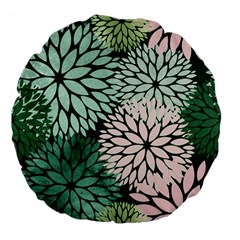 Dahlia  Large 18  Premium Flano Round Cushions by Angelandspot