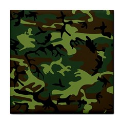 Forest Camo Pattern, Army Themed Design, Soldier Tile Coaster